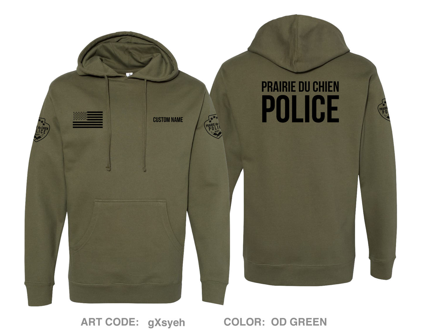 CUSTOM Prairie du Chien Police Department Comfort Unisex Hooded Sweatshirt - gXsyeh