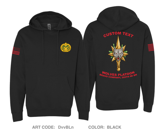 CUSTOM Wolves Platoon, Bravo Company 305th MI BN Comfort Unisex Hooded Sweatshirt - DvvBLn