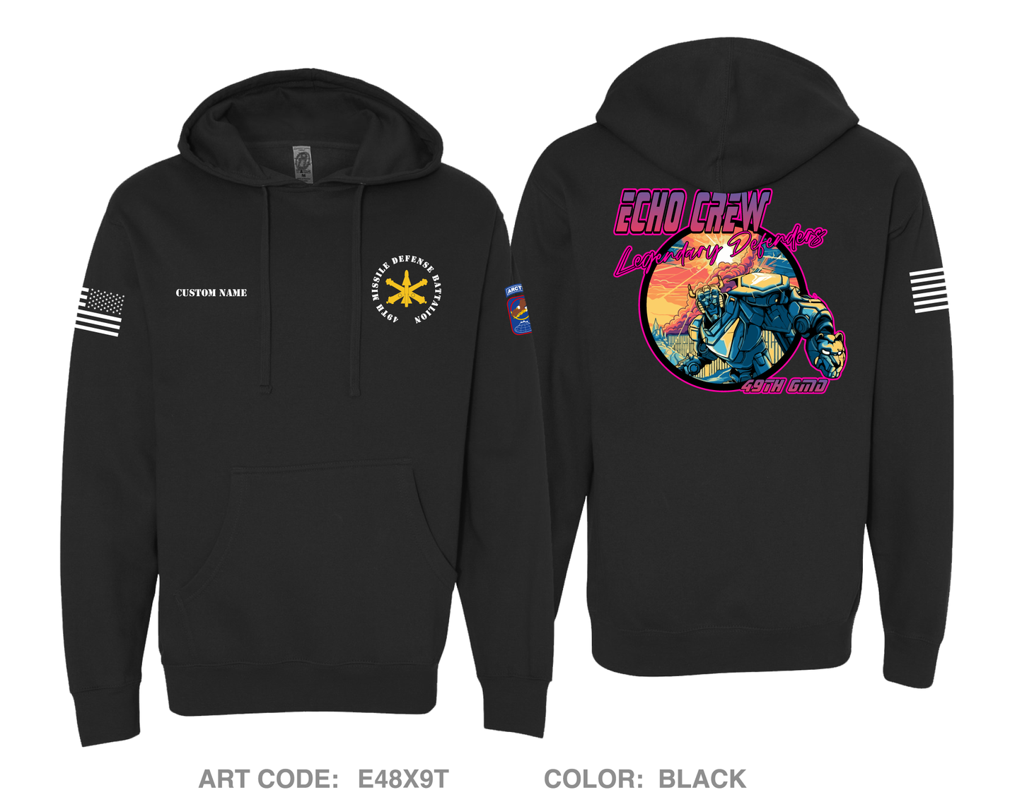 CUSTOM Echo Crew, 49th Missile Defense Battalion Comfort Unisex Hooded Sweatshirt - E48X9T