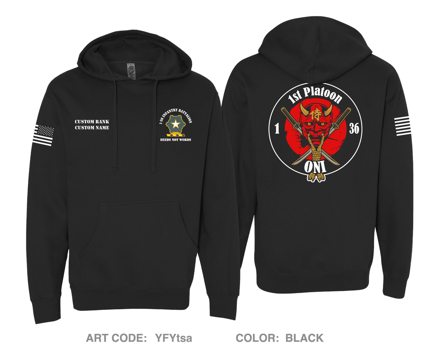 CUSTOM A CO, 1 BN, 36 IN REGT Comfort Unisex Hooded Sweatshirt - YFYtsa