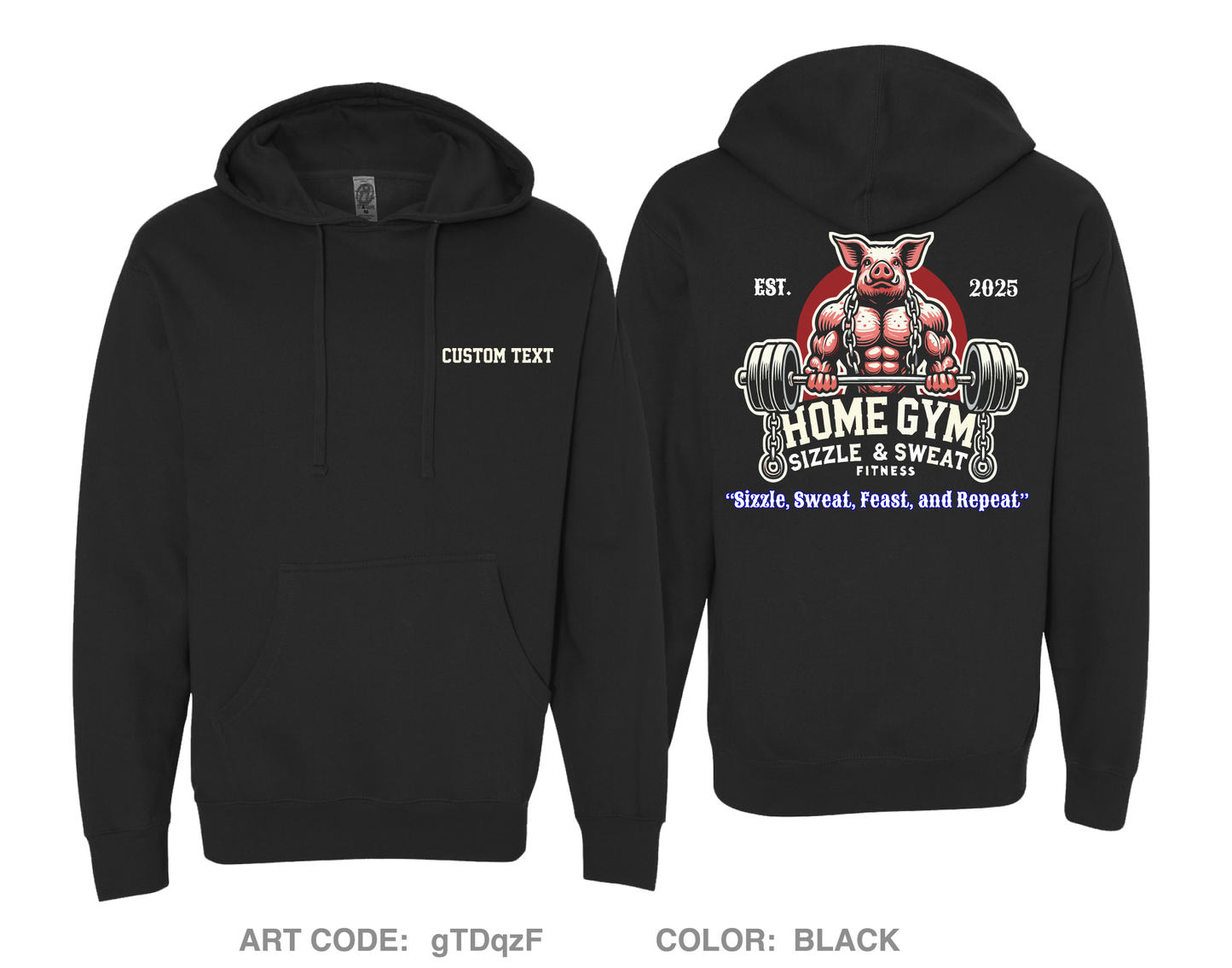 CUSTOM Sizzle and Sweat Fitness Comfort Unisex Hooded Sweatshirt - gTDqzF