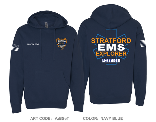 CUSTOM Stratford EMS Explorer Post 4911 Comfort Unisex Hooded Sweatshirt - VzBSeT