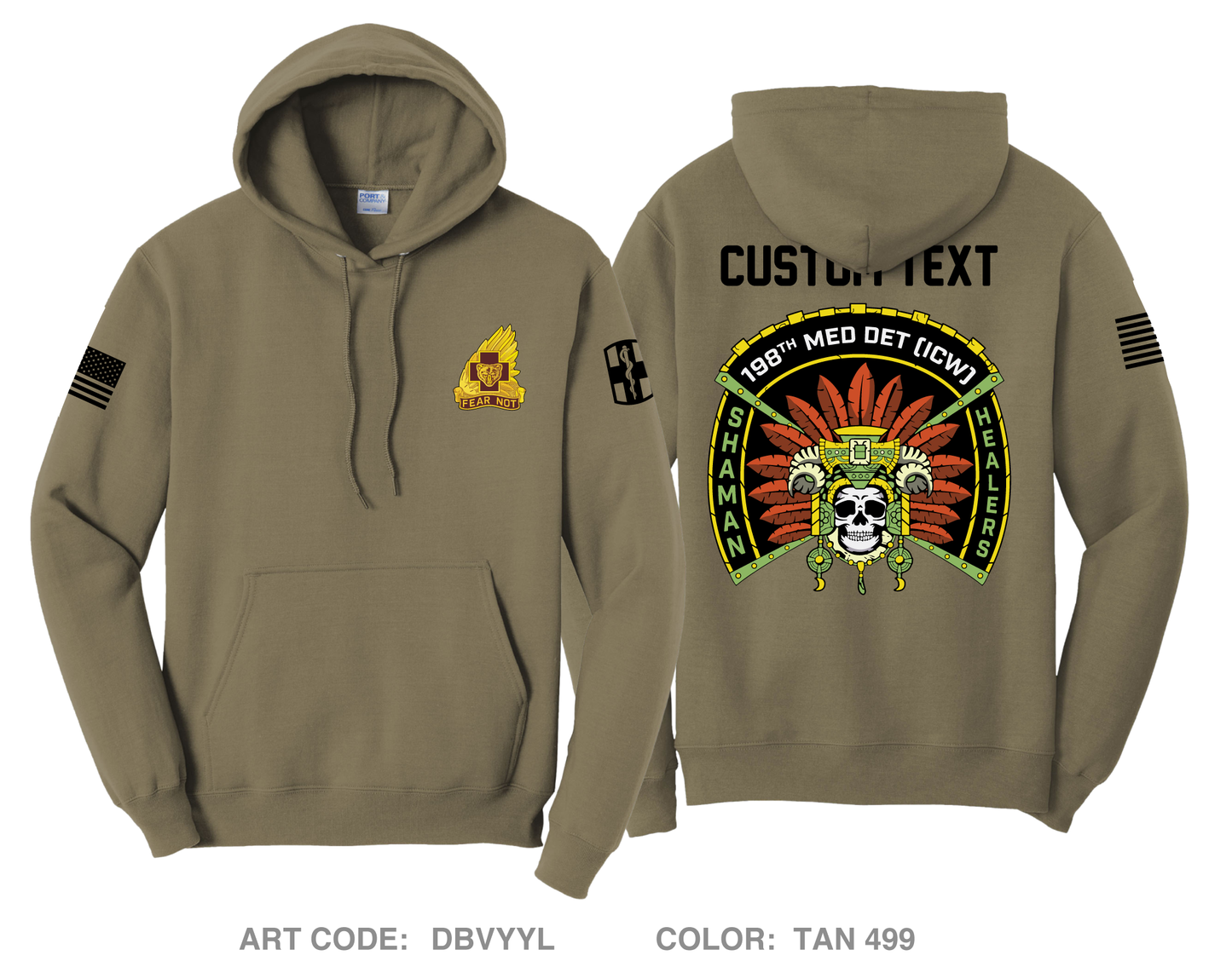 CUSTOM 198th Medical Detachment - ICW Comfort Unisex Hooded Sweatshirt - DBVYYL