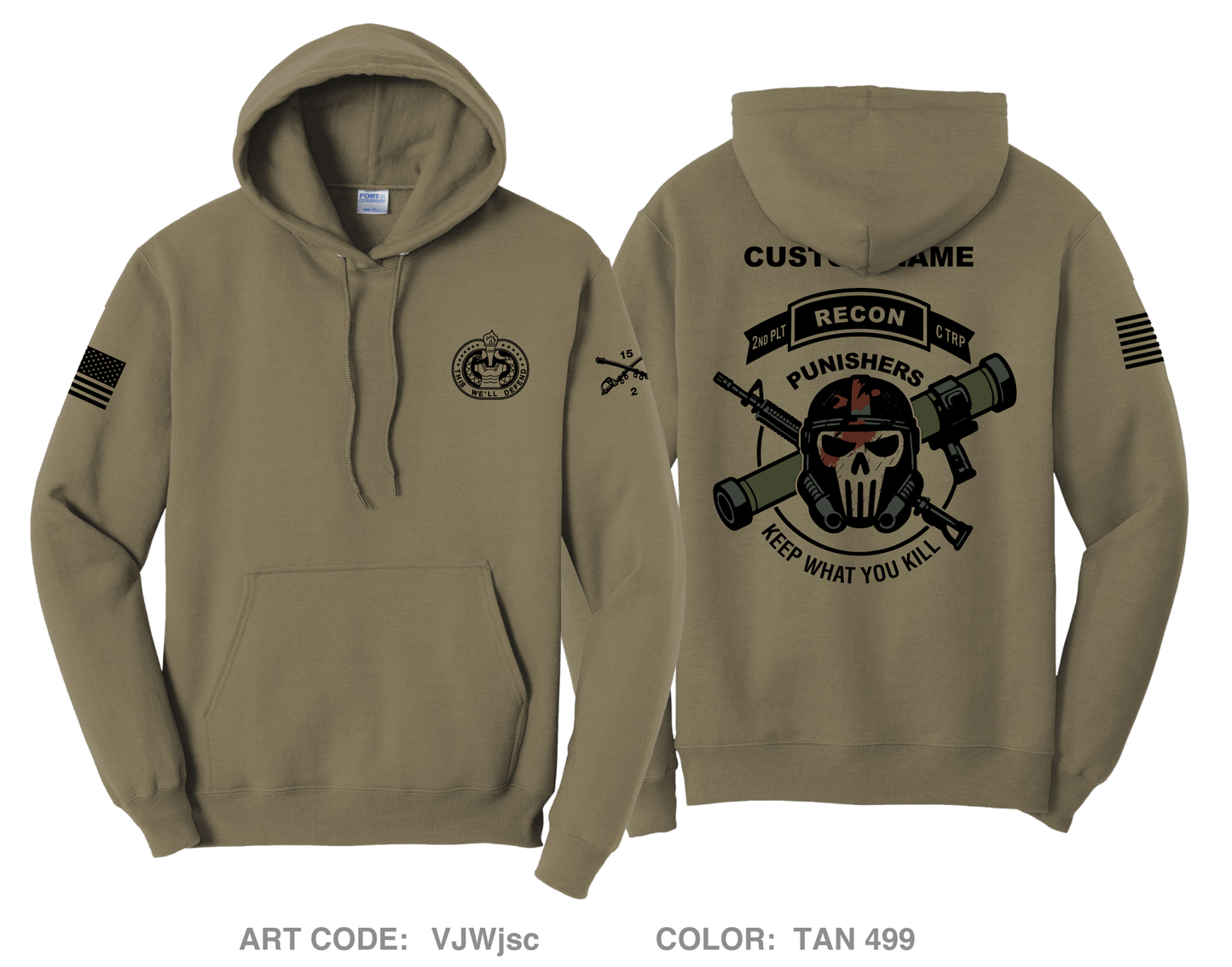 CUSTOM 2nd Platoon, C Troop, 2-15 Cav Comfort Unisex Hooded Sweatshirt - VJWjsc