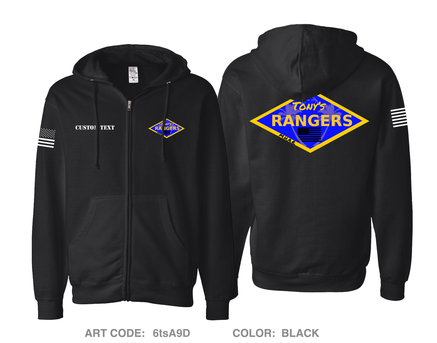 CUSTOM Tony’s Rangers Comfort Unisex Cotton Blend Full-Zip Hooded Sweatshirt - 6tsA9D