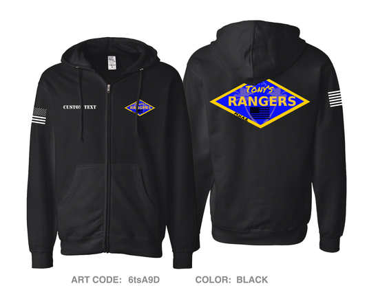 CUSTOM Tony’s Rangers Comfort Unisex Cotton Blend Full-Zip Hooded Sweatshirt - 6tsA9D