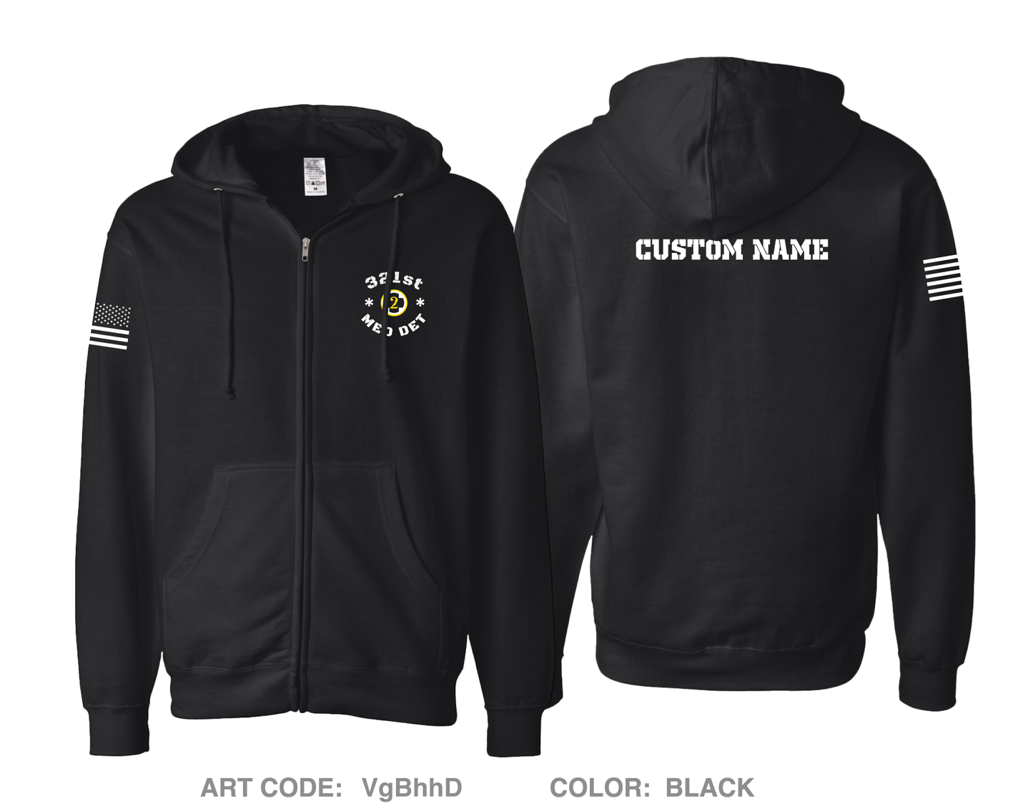 CUSTOM 321st Medical Detachment Comfort Unisex Cotton Blend Full-Zip Hooded Sweatshirt - VgBhhD