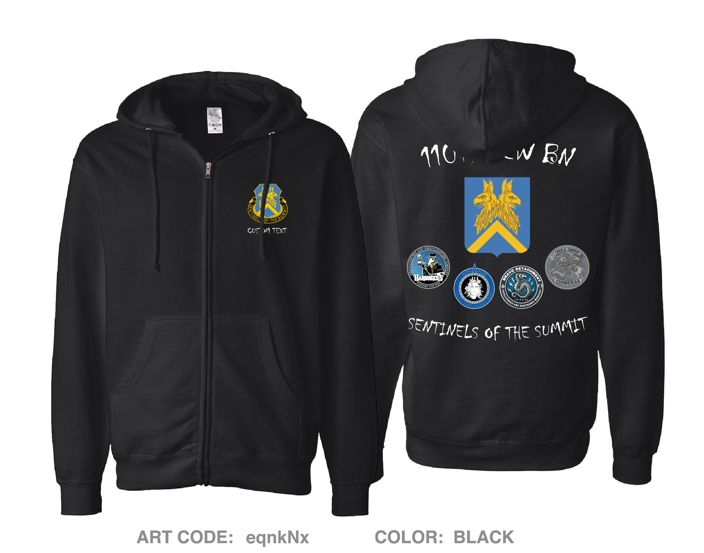 CUSTOM 110th IEW BN Comfort Unisex Cotton Blend Full-Zip Hooded Sweatshirt - eqnkNx