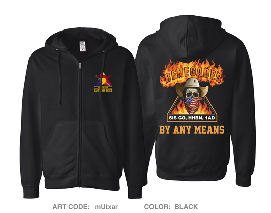 CUSTOM SIS CO, HHBN, 1AD Comfort Unisex Cotton Blend Full-Zip Hooded Sweatshirt - mUtxar
