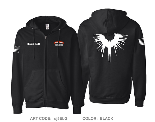 CUSTOM 119 Engineer Company (SAPPER) Fundraising Collection Comfort Unisex Cotton Blend Full-Zip Hooded Sweatshirt - sj5EbG