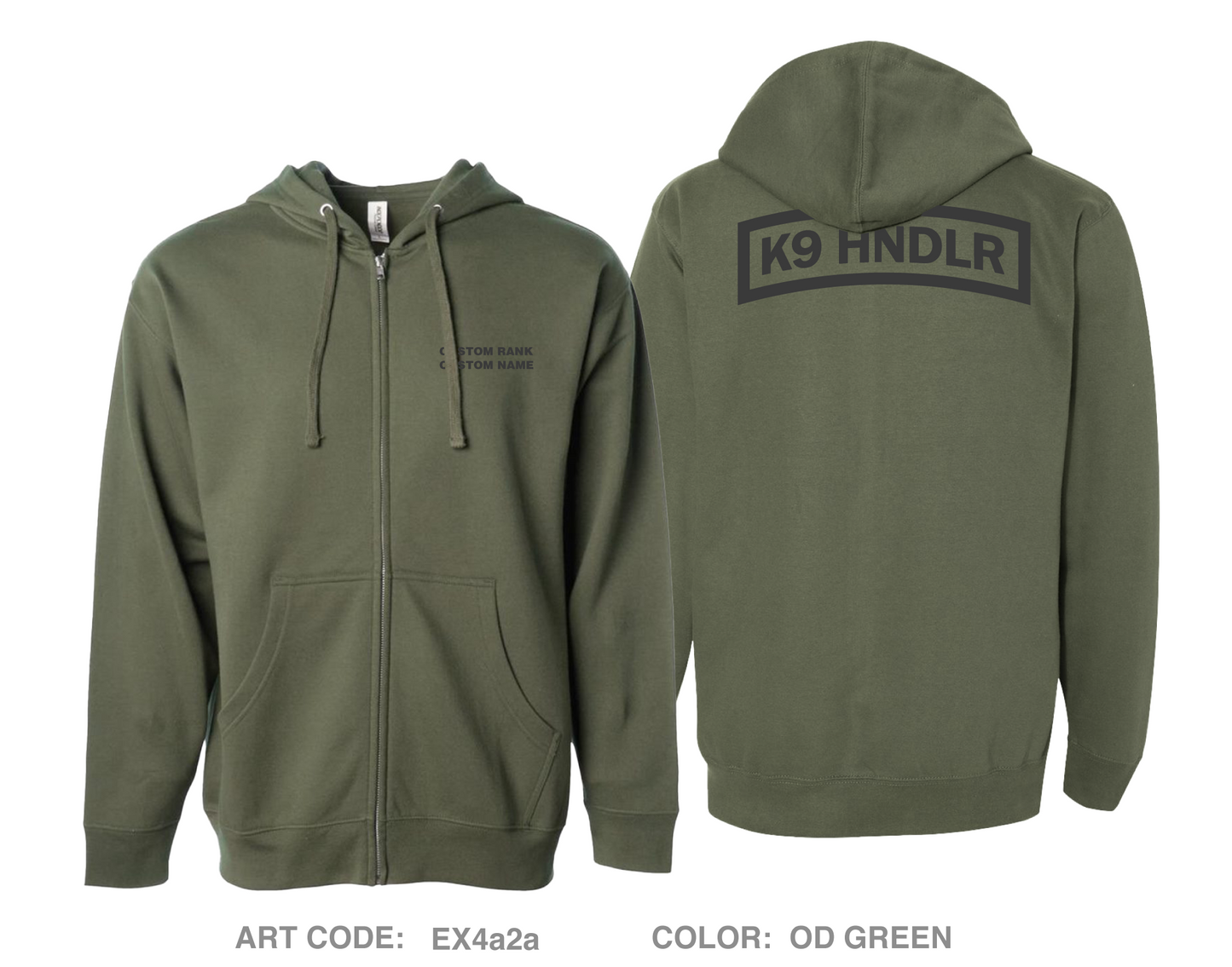 CUSTOM Aberdeen Proving Ground Police Department Comfort Unisex Cotton Blend Full-Zip Hooded Sweatshirt - EX4a2a