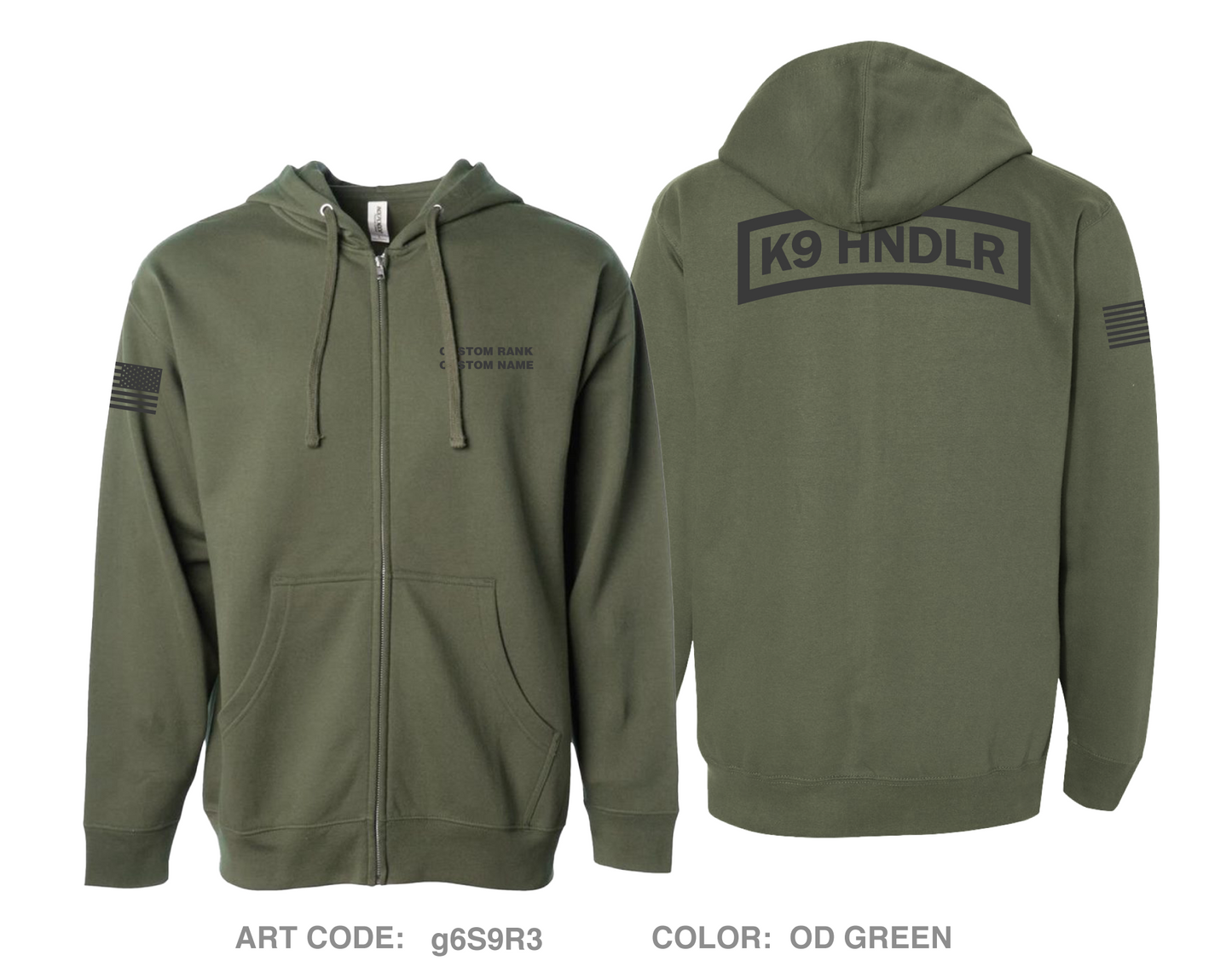 CUSTOM Aberdeen Proving Ground Police Department Comfort Unisex Cotton Blend Full-Zip Hooded Sweatshirt - g6S9R3