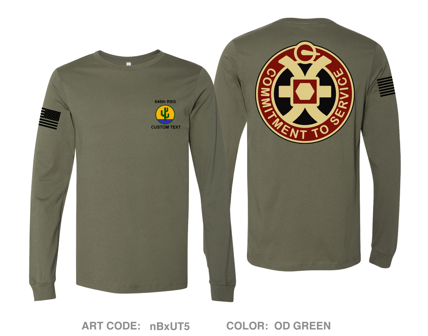 CUSTOM 646th Regional Support Group Comfort Unisex Cotton LS Tee - nBxUT5