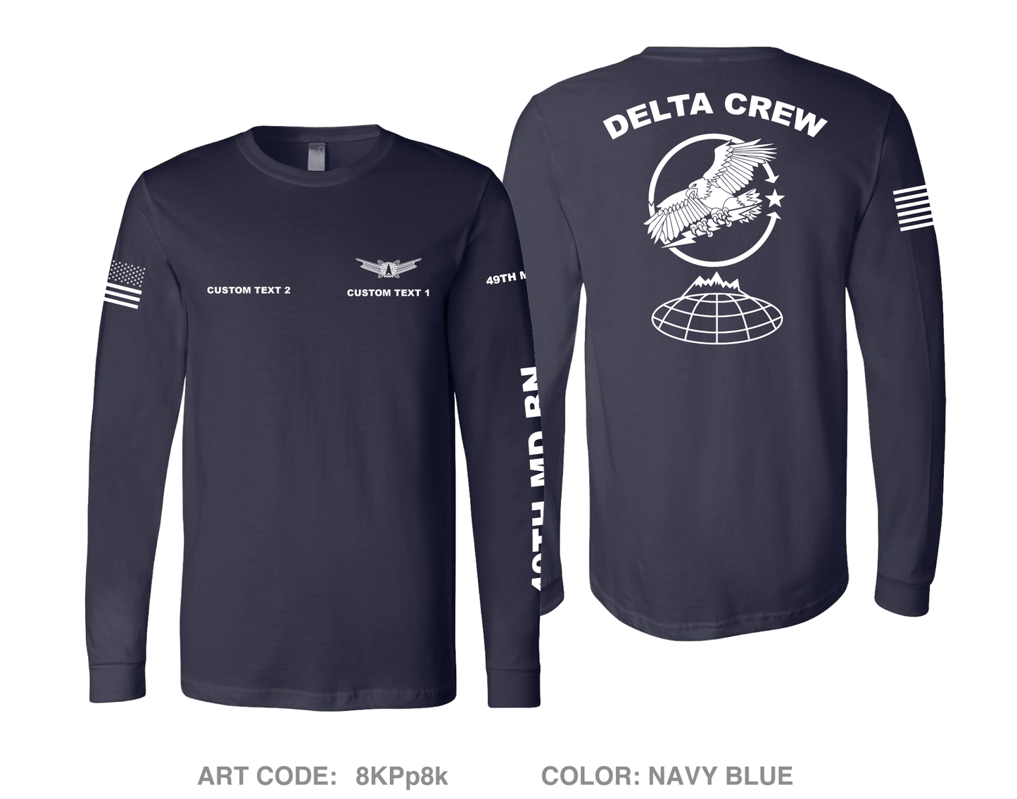 CUSTOM Delta Crew Comfort Unisex Cotton LS Tee - 8KPp8k