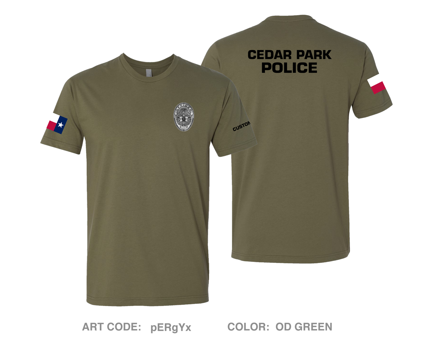 CUSTOM Cedar Park Police Department Comfort Unisex Cotton SS Tee - pERgYx