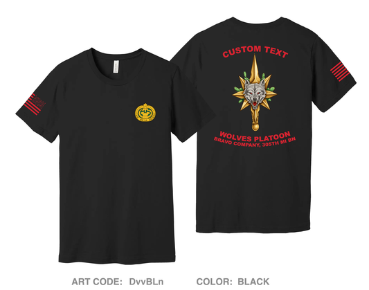 CUSTOM Wolves Platoon, Bravo Company 305th MI BN Comfort Unisex Cotton SS Tee - DvvBLn