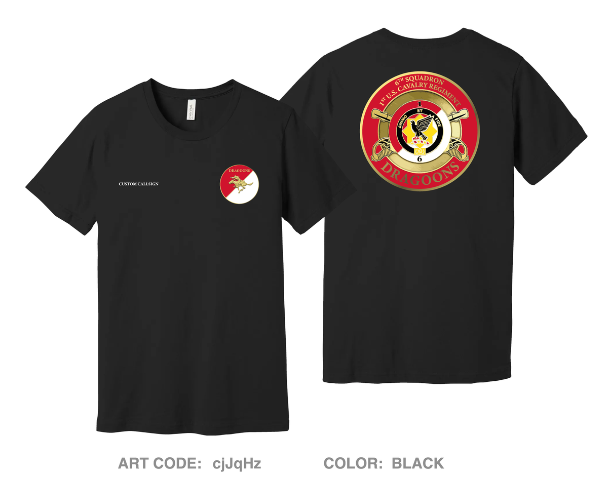 CUSTOM 6th Squadron, 1st Cavalry Regiment Fundraising Collection Comfort Unisex Cotton SS Tee - cjJqHz