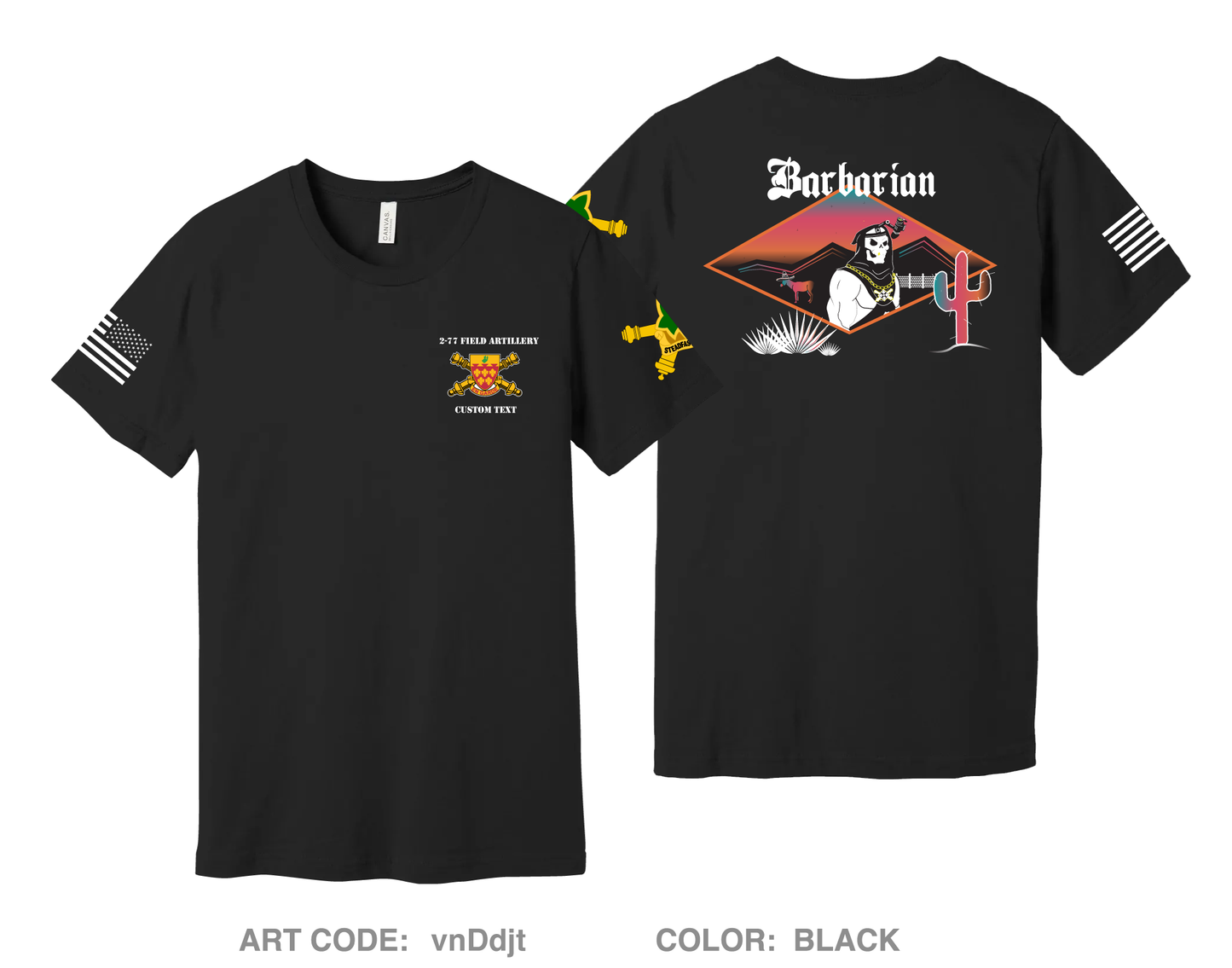 CUSTOM Barbarian/ 2-77 FA Comfort Unisex Cotton SS Tee - vnDdjt
