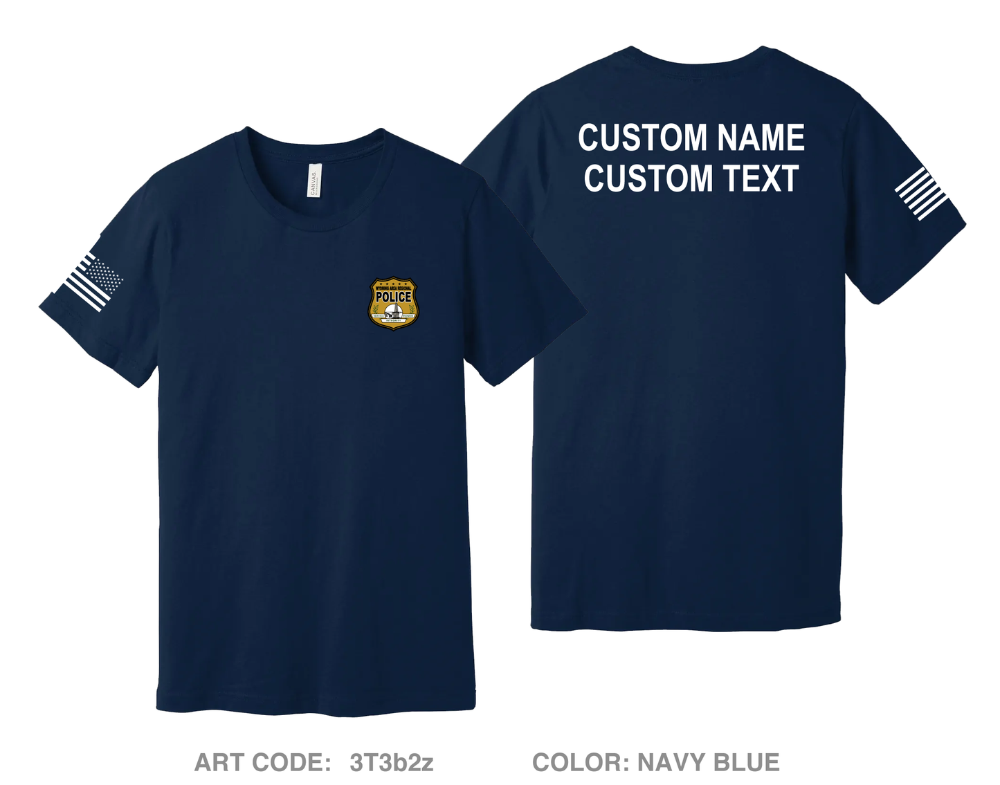 CUSTOM Wyoming Area Regional Police Comfort Unisex Cotton SS Tee - 3T3b2z