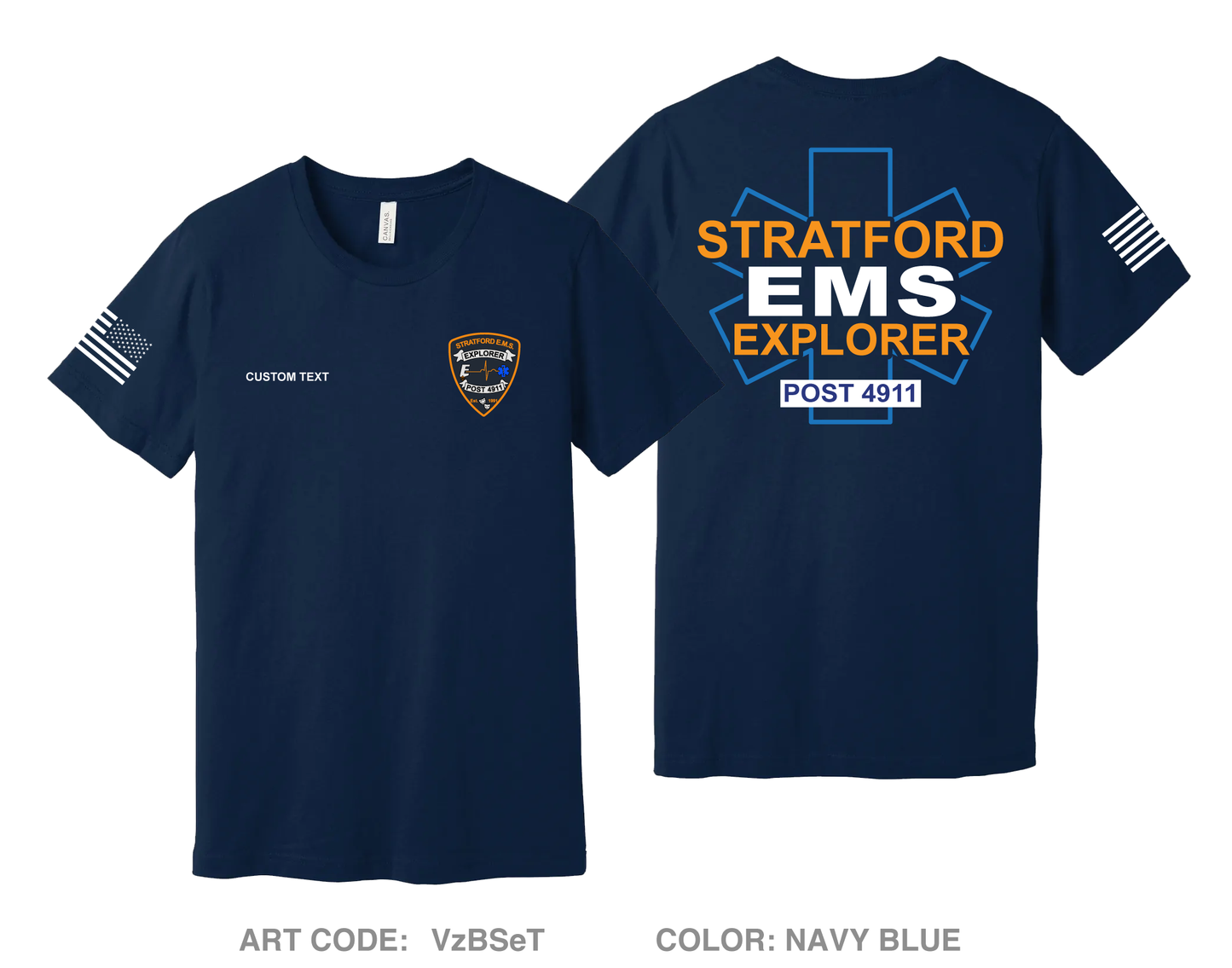 CUSTOM Stratford EMS Explorer Post 4911 Comfort Unisex Cotton SS Tee - VzBSeT