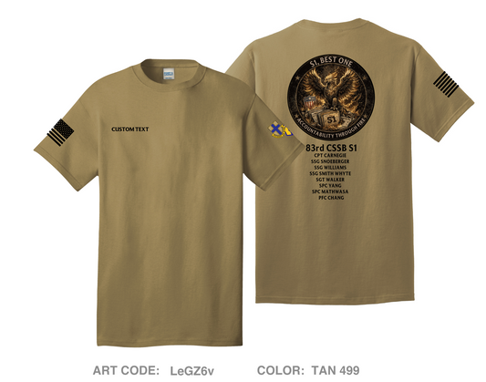 CUSTOM 83rd CSSB S1 Comfort Unisex Cotton SS Tee - LeGZ6v