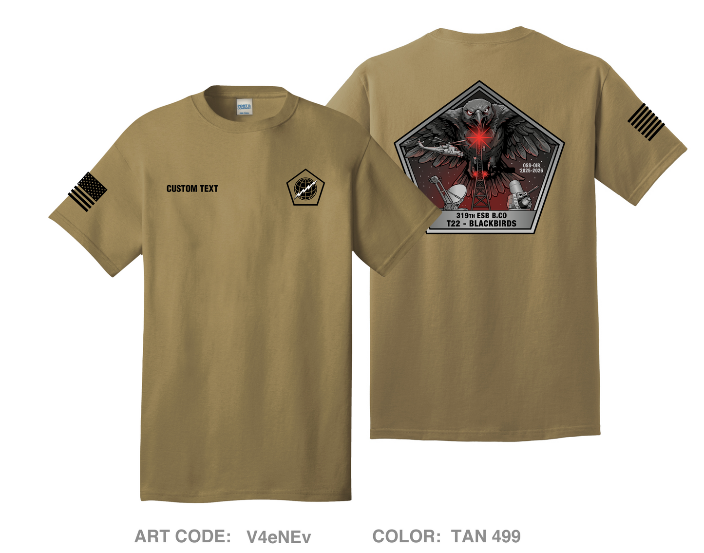 CUSTOM 319th ESB Bravo Co Comfort Unisex Cotton SS Tee - V4eNEv