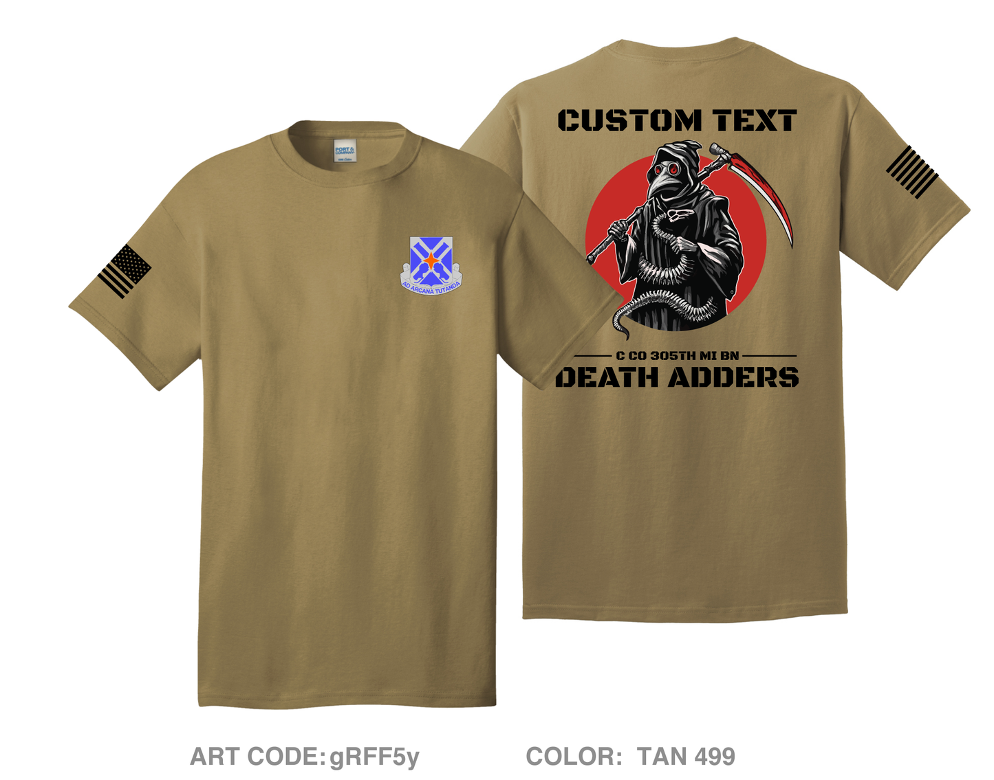 CUSTOM Death Adder Platoon C Co 305th (Students) Comfort Unisex Cotton SS Tee - gRFF5y