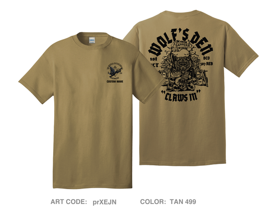 CUSTOM 1 PLT, B Co, 307AEB Comfort Unisex Cotton SS Tee - prXEJN