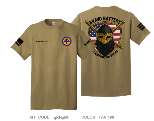 CUSTOM Bravo Battery 3-112 FA Fundraising Collection Comfort Unisex Cotton SS Tee - qKNptM