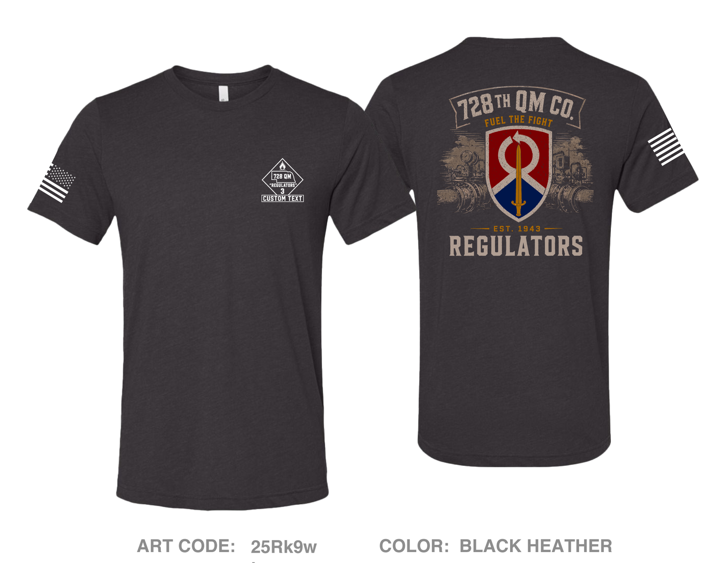 CUSTOM 728th QM Co Comfort Unisex Triblend SS Tee - 25Rk9w