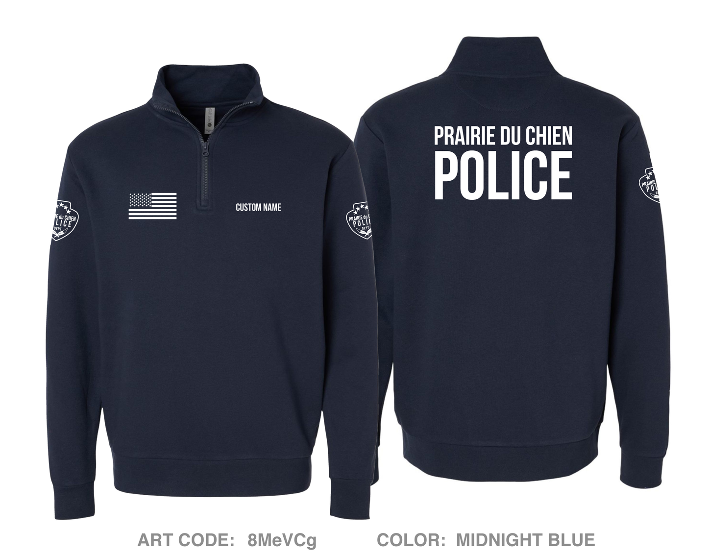 CUSTOM Prairie du Chien Police Department Comfort Fleece Quarter-Zip - 8MeVCg