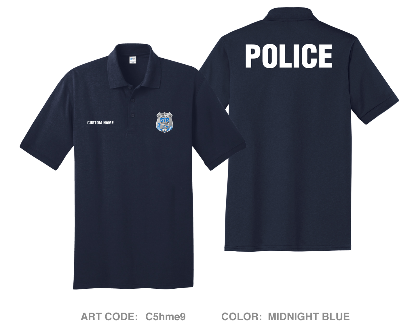 CUSTOM Syracuse Regional Airport Authority Police Department Hi-Tech Performance Men's SS Polo - C5hme9