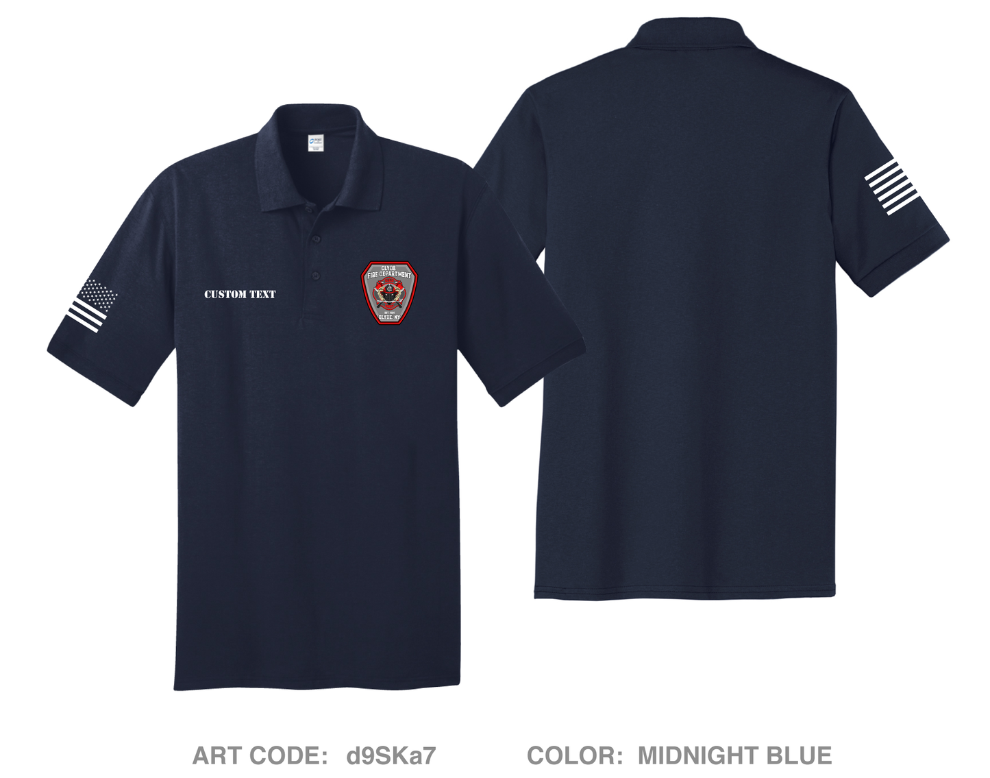 CUSTOM Clyde Fire Department Hi-Tech Performance Men's SS Polo - d9SKa7