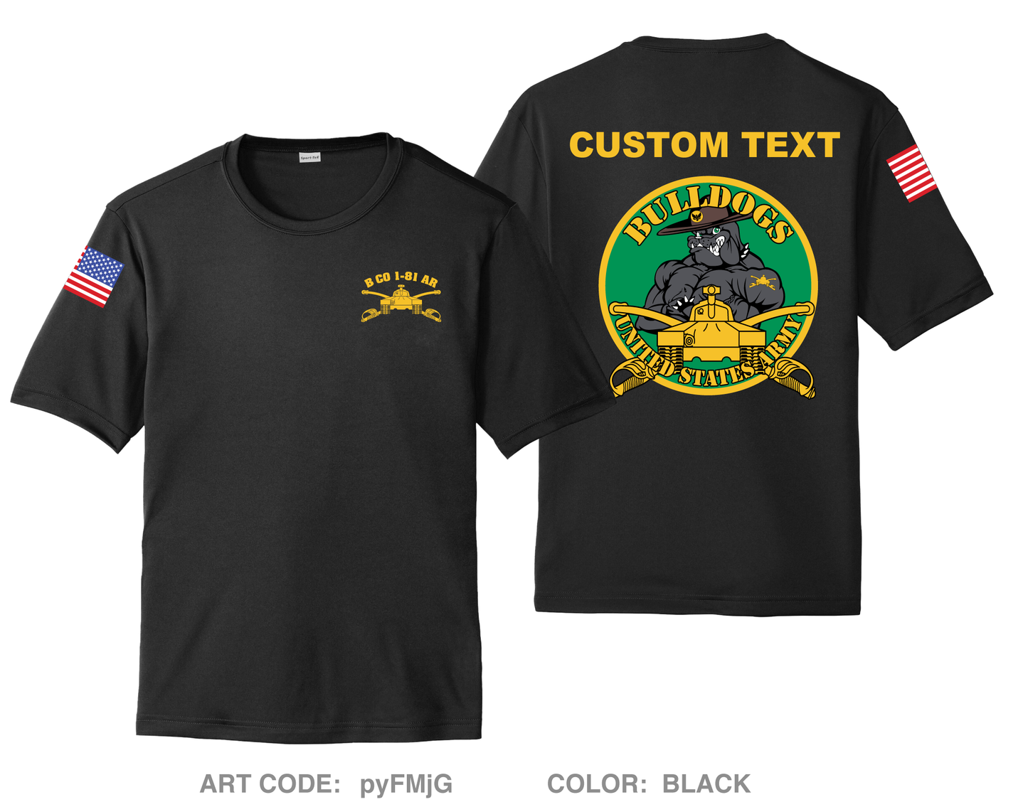 CUSTOM B Co, 1-81 AR BN, 194TH AR BDE Hi-Tech Performance Unisex SS Tee - pyFMjG