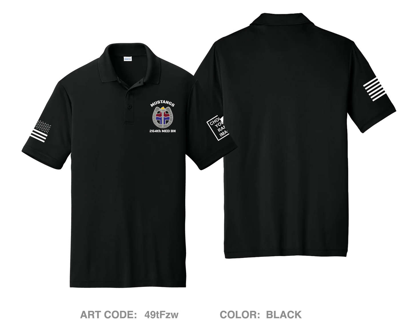 CUSTOM 264th Medical Battalion Hi-Tech Performance Men's SS Polo - 49tFzw
