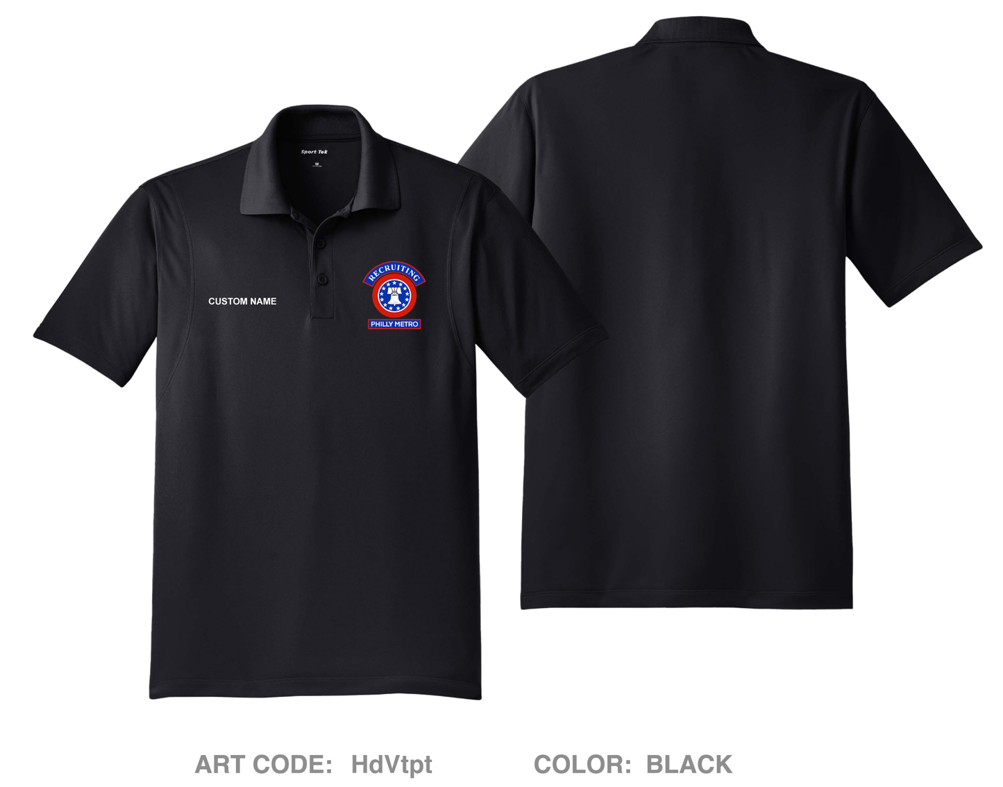 CUSTOM Philly Metro Recruiting Company Hi-Tech Performance Men's SS Polo - HdVtpt