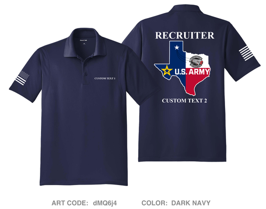 CUSTOM 4J1A Amarillo Recruiting Station Hi-Tech Performance Men's SS Polo - dMQ6j4