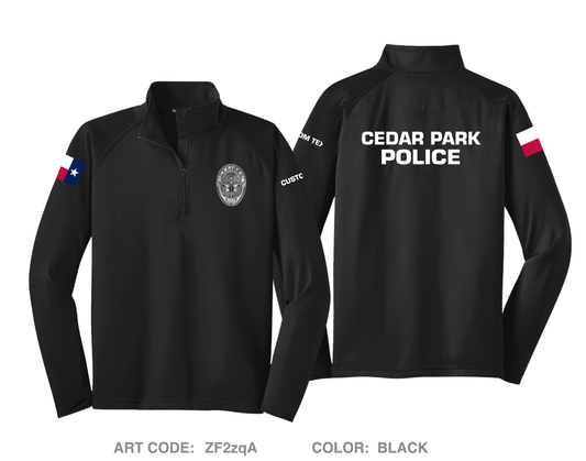 CUSTOM Cedar Park Police Department Hi-Tech Performance Quarter-Zip Fleece Jacket - ZF2zqA