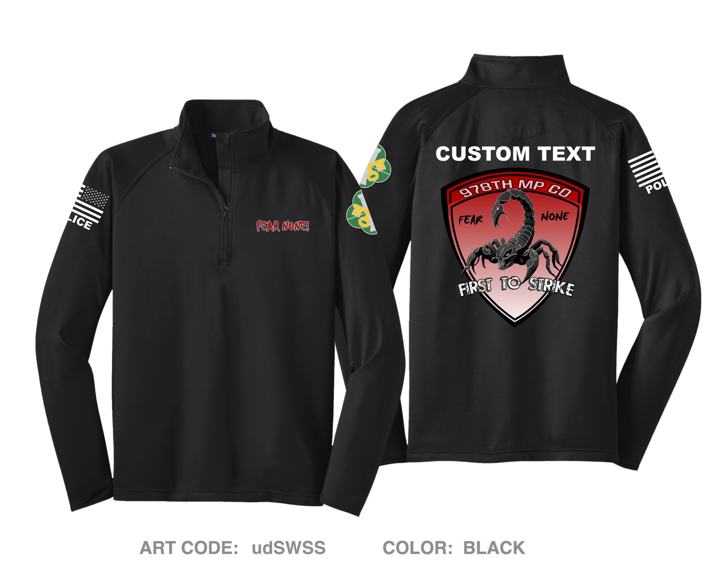 CUSTOM 978TH MP CO Fundraising Collection Hi-Tech Performance Quarter-Zip Fleece Jacket - udSWSS