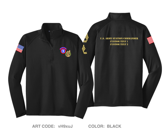 CUSTOM Kalamazoo Army Recruiting station Hi-Tech Performance Quarter-Zip Fleece Jacket - vH9xuJ
