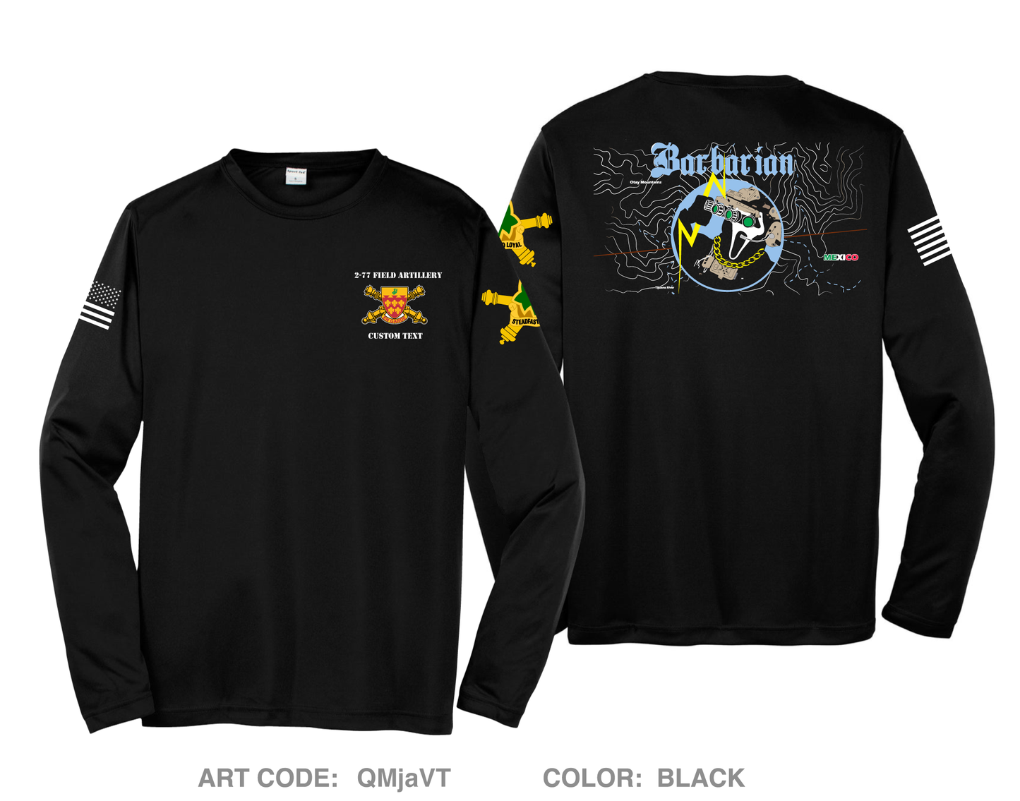 CUSTOM Barbarian/ 2-77 FA Hi-Tech Performance Unisex LS Tee - QMjaVT