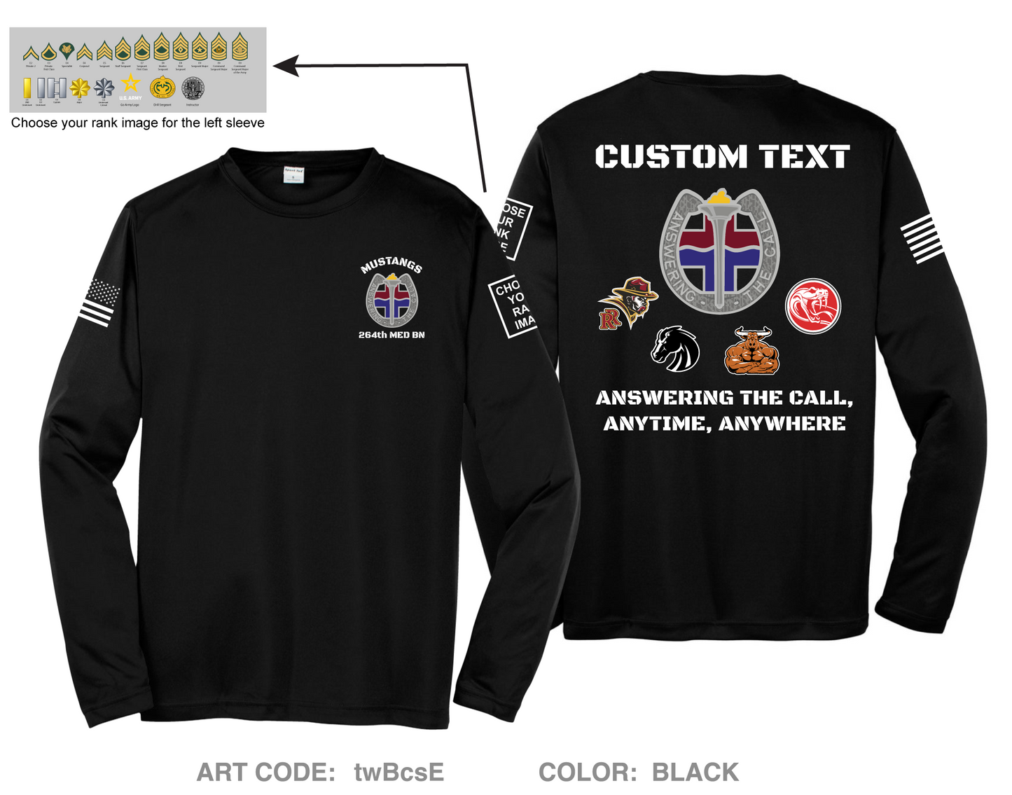 CUSTOM 264th Medical Battalion HI-Tech Performance Crewneck Sweatshirt - twBcsE