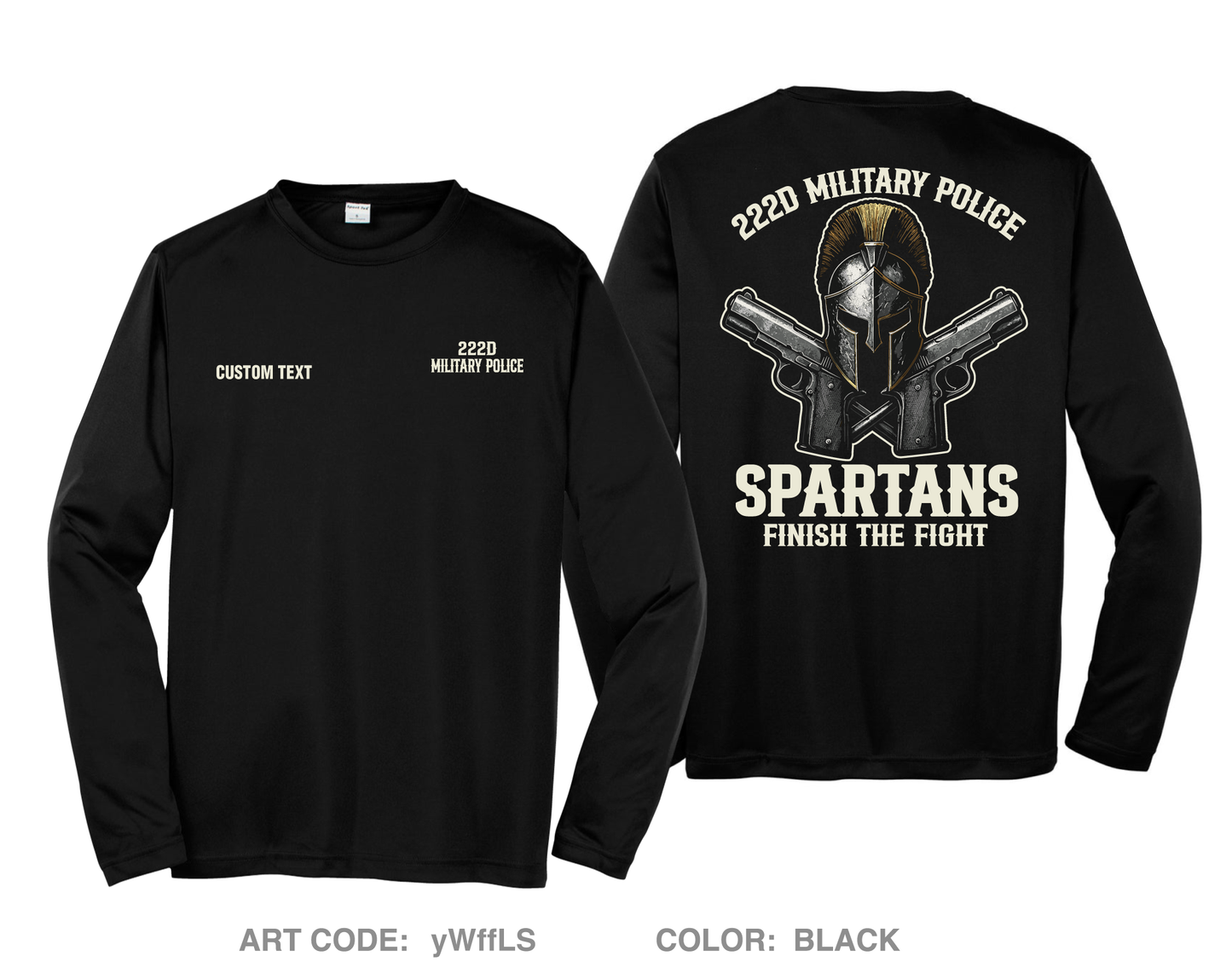 CUSTOM 222 Military Police Company Fundraising Collection Hi-Tech Performance Unisex LS Tee - yWffLS