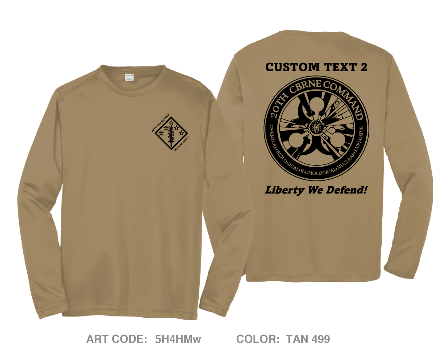 CUSTOM 20th CBRNE Command - Command Group Hi-Tech Performance Unisex LS Tee - 5H4HMw