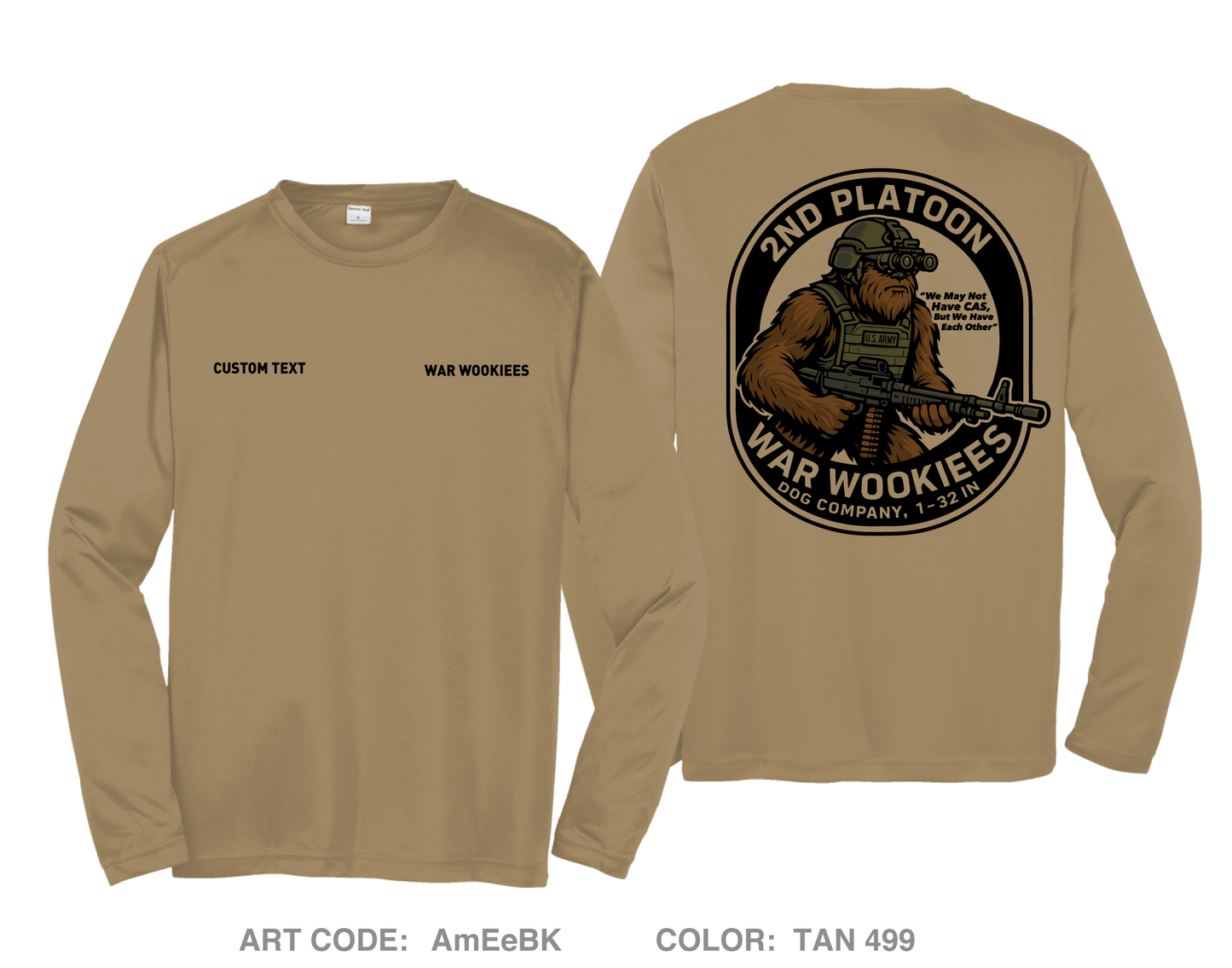 CUSTOM 10th Mountain Hi-Tech Performance Unisex LS Tee - AmEeBK