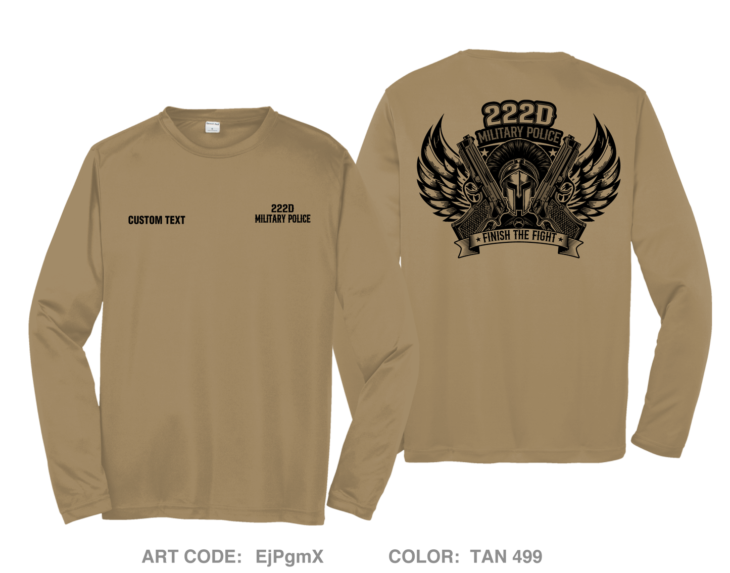 CUSTOM 222 Military Police Company Fundraising Collection Hi-Tech Performance Unisex LS Tee - EjPgmX