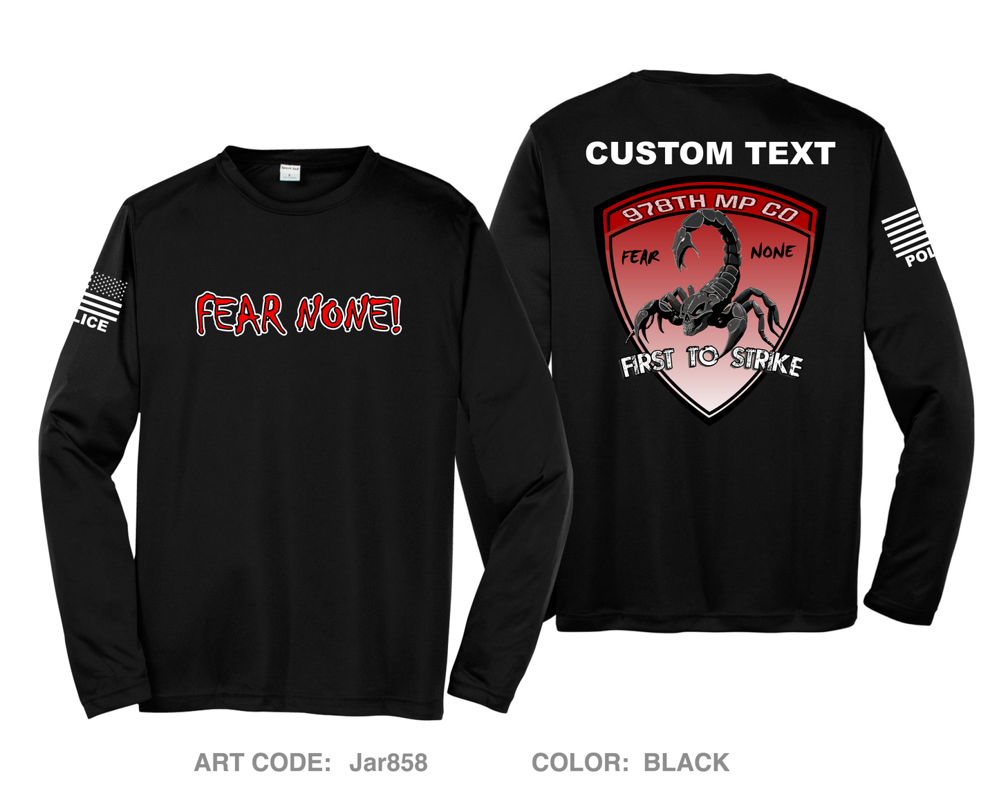 CUSTOM 978TH MP CO Fundraising Collection Hi-Tech Performance Unisex LS Tee - Jar858