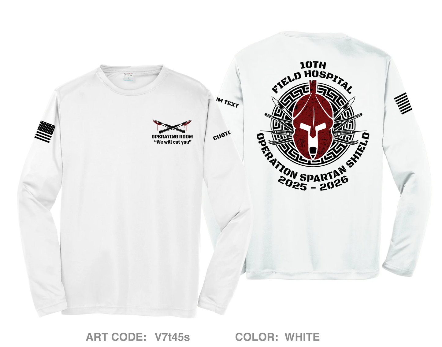CUSTOM 10th Field Hospital Hi-Tech Performance Unisex LS Tee - V7t45s