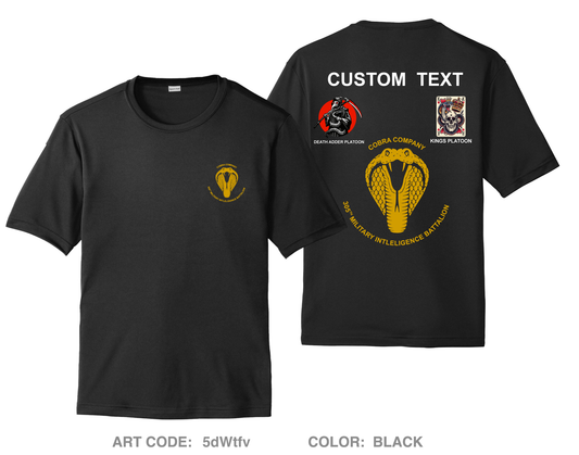 CUSTOM Charlie "Cobras" Company, 305th MI BN, 111th MI BDE Hi-Tech Performance Unisex SS Tee - 5dWtfv