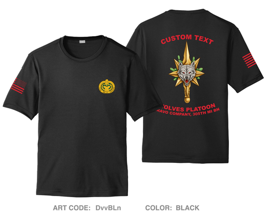 CUSTOM Wolves Platoon, Bravo Company 305th MI BN Hi-Tech Performance Unisex SS Tee - DvvBLn